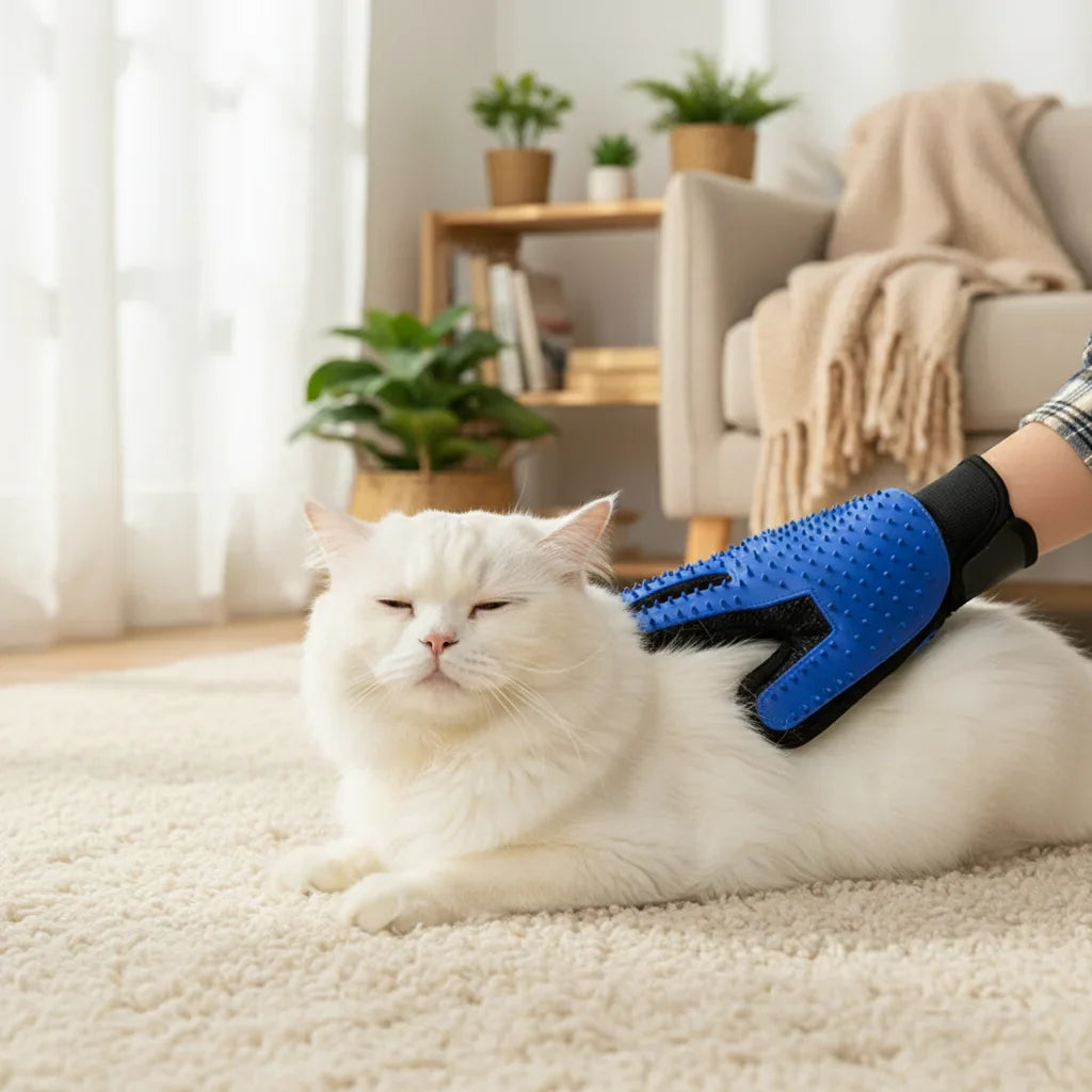 Gant de toilettage en silicone pour chat et chien - vue d'ensemble"